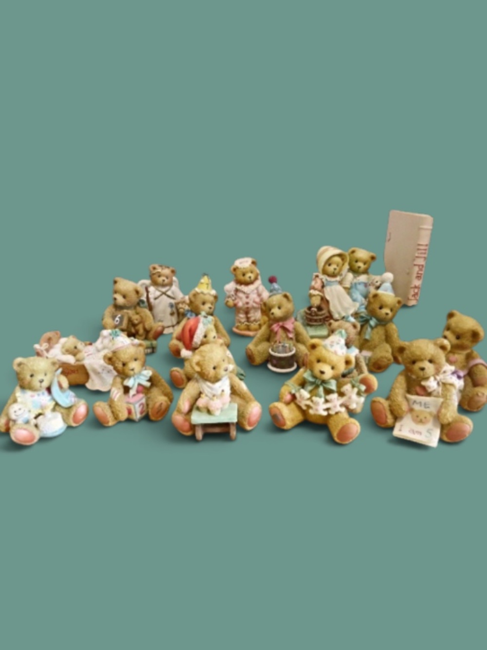 Large Lot of 16 Vintage Cherished Teddies ( Years 1-8 Plus another 8 More)